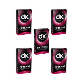 Okey 10'lu 5 Adet Çifte Haz Prezervatif Paket
