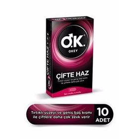 Okey 10'lu Çifte Haz Tırtıklı Prezervatif
