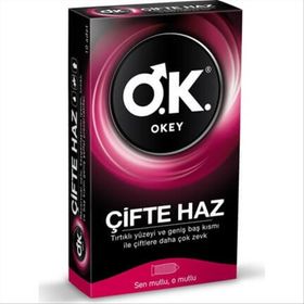 Okey 10'lu Çifte Haz Tırtıklı Prezervatif