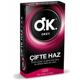 Okey 10'lu Çifte Haz Tırtıklı Prezervatif
