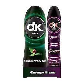 Okey 200 ml Ginseng Masaj Jeli ve 100 ml Okey Nirvana Uyarıcı Jel