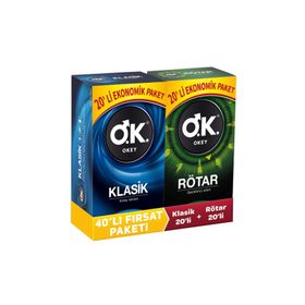 Okey 20'li Klasik Prezervatif + Rötar 20'li Prezervatif