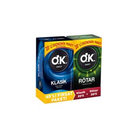 Okey 20'li Klasik Prezervatif + Rötar 20'li Prezervatif