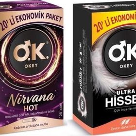 Okey 20'li Nirvana Hot + 20'li Ultra Hisset Prezervatif