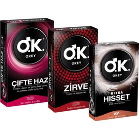 Okey 3 Kutu 3 Çeşit Çifte Haz Zirve Ultra Hisset Prezervatif
