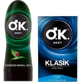 Okey Ginseng 200 ml Kayganlaştırıcı Masaj Jeli + 10'lu Klasik Prezervatif