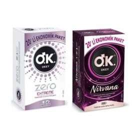 Okey Nirvana 20'li Prezervatif + Okey Zero 20'li Prezervatif Set