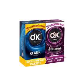 Okey Nirvana 20'li Prezervatif + Okey Zero 20'li Prezervatif Set