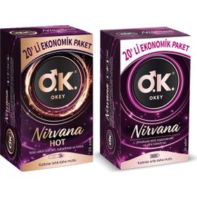 Okey Nirvana Hot 20 Adet Prezervatif ve Nirvana 20 Adet Prezervatif Set