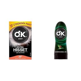 Okey Ultra Hisset 20'li Prezervatif+200 ml Ginseng Masaj Jeli