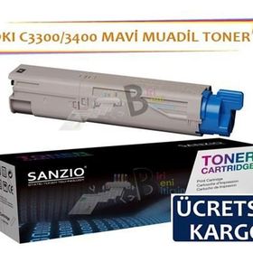 Oki C3300 C3400 C3450 C3600 Mavi Muadil Toner
