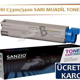 Oki C3300 C3400 C3450 C3600 Sarı Muadil Toner