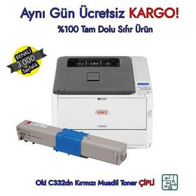 Oki C332DN Kırmızı Muadil Toner