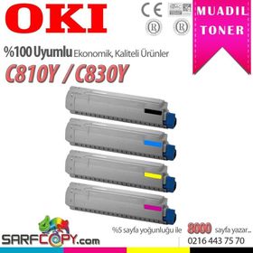 Oki C810 830 Sarı Yellow Renkli Laser Jet Muadil Toner
