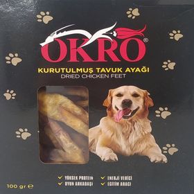 Okro 100 gr Kurutulmuş Tavuk Ayağı Köpek Ödül Maması