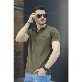 Oksit Roderick Hakim Yaka Petek Kumaş Yarım Fermuarlı Erkek T-shirt