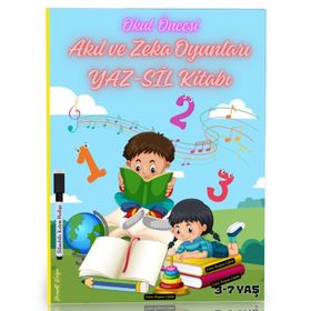 Okul Oncesi Akıl ve Zeka Oyunlari Yaz-Sil Kitabı Enine Boyuna Eğitim
