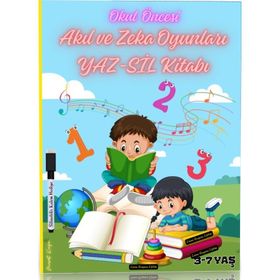 Okul Oncesi Akıl ve Zeka Oyunlari Yaz-Sil Kitabı Enine Boyuna Eğitim
