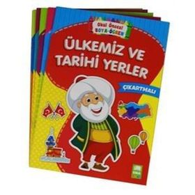 Okul Öncesi Boya Öğren Seti Çıkartmalı-5 Kitap Takım - Kolektif
