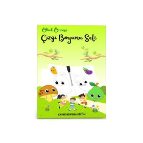 Okul Öncesi Çizgi Boyama Seti 2 Kitap Enine Boyuna Eğitim