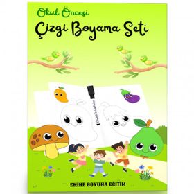 Okul Öncesi Çizgi Boyama Seti 2 Kitap Enine Boyuna Eğitim
