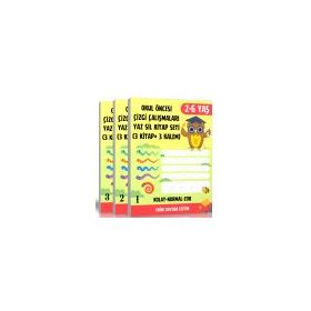 Okul Öncesi Çizgi Calışmaları 3 Kitap + 3 Silinebilir Kalem Enine Boyuna Eğitim