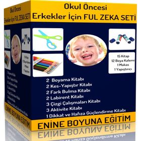 Okul Öncesi Erkekler İçin Ful Zeka Seti 15 Kitap