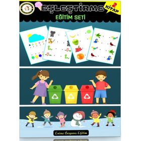 Okul Oncesi Eşleştirme Eğitim Seti 2 Kitap Enine Boyuna Eğitim