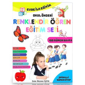 Okul Öncesi Evde İlk Egitim Renklendir Enine Boyuna Eğitim
