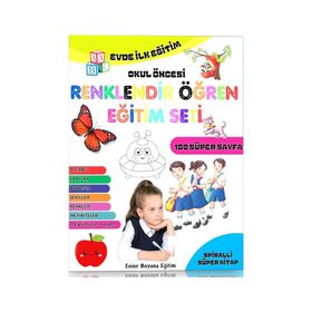 Okul Öncesi Evde İlk Egitim Renklendir Enine Boyuna Eğitim