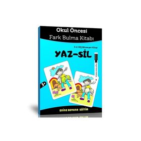 Okul Öncesi Fark Bulma Yaz-Sil Kitabı Enine Boyuna Eğitim