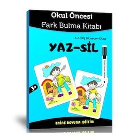 Okul Öncesi Fark Bulma Yaz-Sil Kitabı Enine Boyuna Eğitim
