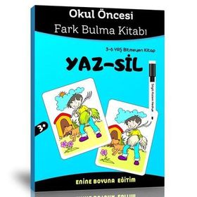 Okul Öncesi Fark Bulma Yaz-Sil Kitabı Enine Boyuna Eğitim
