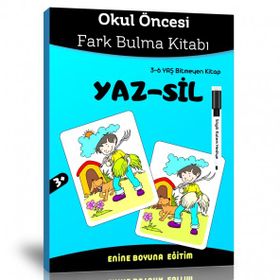 Okul Öncesi Fark Bulma Yaz-Sil Kitabı Enine Boyuna Eğitim