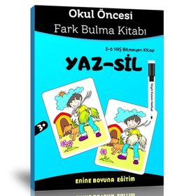 Okul Öncesi Fark Bulma Yaz-Sil Kitabı Enine Boyuna Eğitim