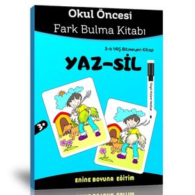 Okul Öncesi Fark Bulma Yaz-Sil Kitabı Enine Boyuna Eğitim