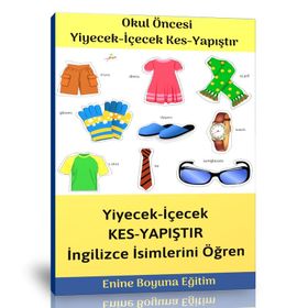 Okul Öncesi Giysileri Kes – Yapıştır Etkinlik Kitabı Enine Boyuna Eğitim