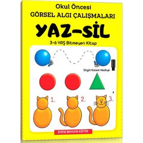 Okul Öncesi Görsel Algı Çalışmaları Yaz-Sil Kitabı Enine Boyuna Eğitim
