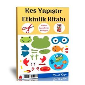 Okul Öncesi Kes Yapıştır Etkinlik Kitabı Makas ve Yapıştırıcı İlaveli Enine Boyuna Eğitim