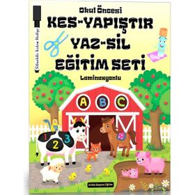 Okul Öncesi Kes-Yapıştır-Yaz-Sil Egitim Seti Laminasyonlu Enine Boyuna Eğitim