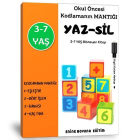 Okul Öncesi KODLAMA Yaz Sil Kitabı Enine Boyuna Eğitim