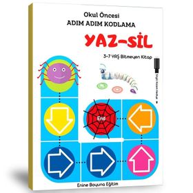 Okul Öncesi KODLAMA Yaz Sil Kitabı Enine Boyuna Eğitim