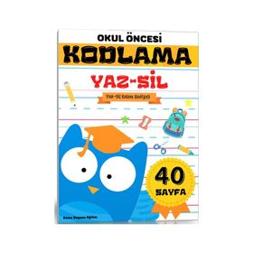 Okul Öncesi KODLAMA Yaz Sil Kitabı Enine Boyuna Eğitim
