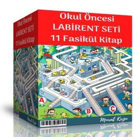 Okul Öncesi Labirent Seti 11 Fasikül Kitap Enine Boyuna Eğitim