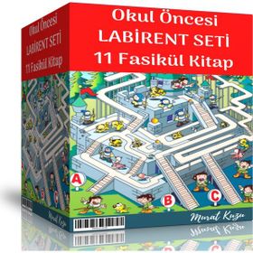 Okul Öncesi Labirent Seti 11 Fasikül Kitap Enine Boyuna Eğitim