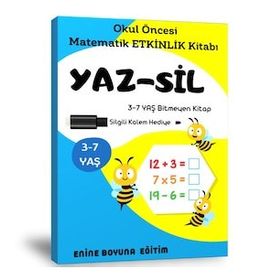 Okul Öncesi Matematik Etkinlik Yaz-Sil Kitabı Enine Boyuna Eğitim