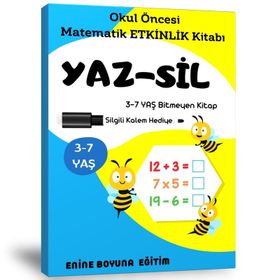 Okul Öncesi Matematik Etkinlik Yaz-Sil Kitabı Enine Boyuna Eğitim