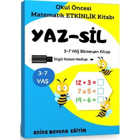 Okul Öncesi Matematik Etkinlik Yaz-Sil Kitabı Enine Boyuna Eğitim