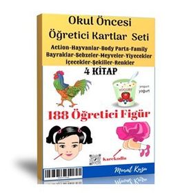 Okul Öncesi Öğretici Flash Kartlar 4 Kitap Enine Boyuna Eğitim