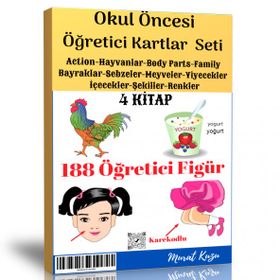 Okul Öncesi Öğretici Flash Kartlar 4 Kitap Enine Boyuna Eğitim